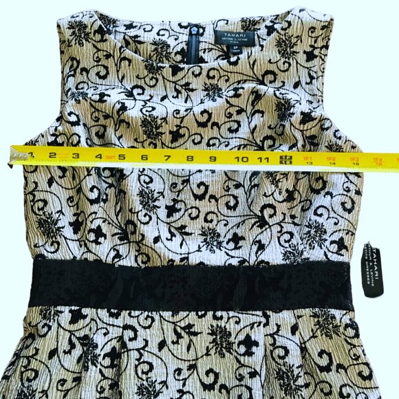 NEW Tahari ASL Dress Cocktail Floral Black Silver Sequins Belinda 2 Petite 2P - Picture 8 of 16